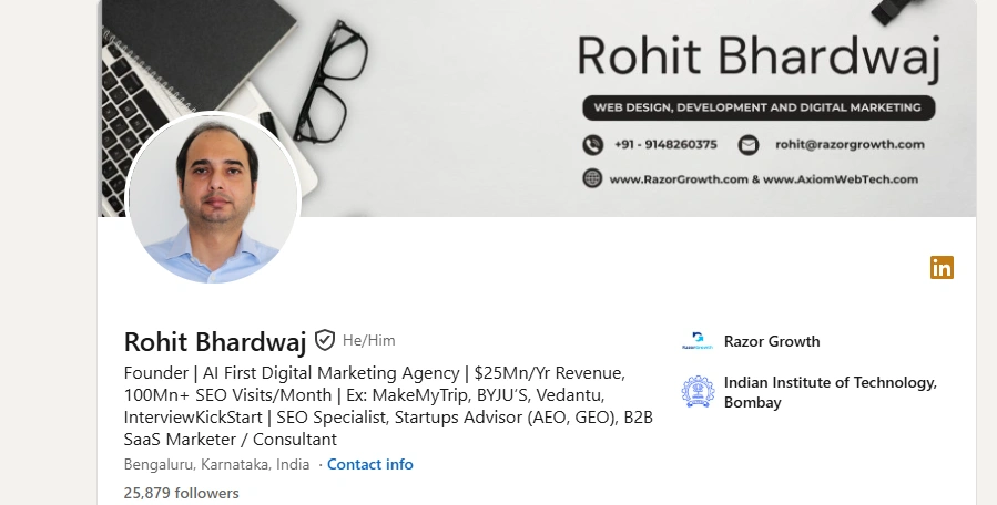 Rohit Bhardwaj SEO Expert